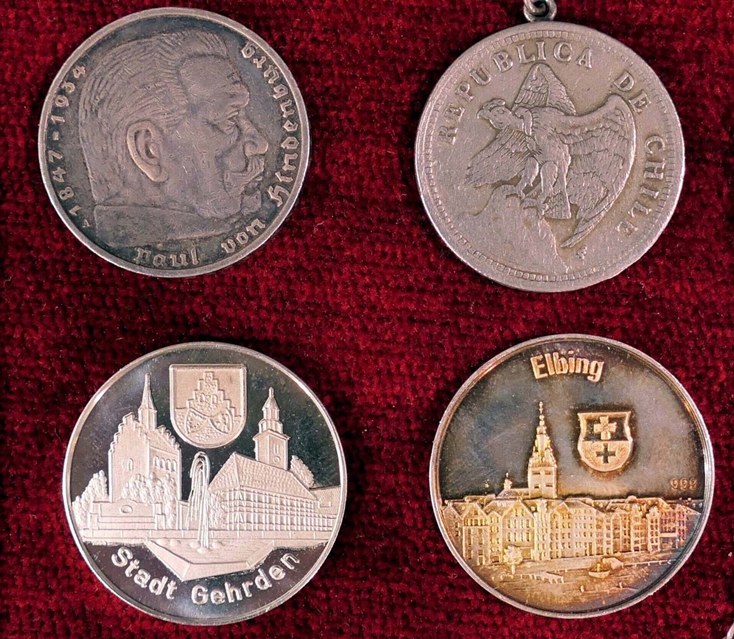 9 tlg. Sammlung versch. Münzen & Medaillen, überwiegend Silber, versch. Alter, Größen, Materialien, - Image 4 of 8