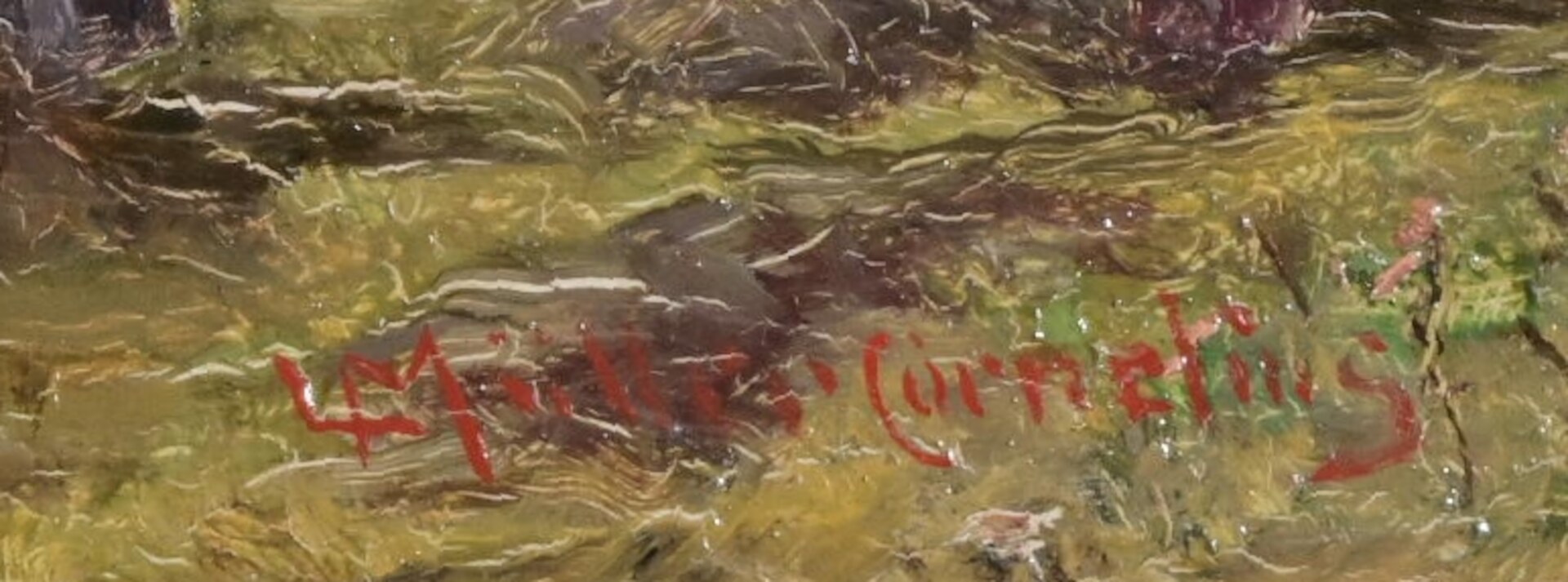 "Heuernte" - kleinformatiges Gemälde, Öl auf Holztafel, ca. 11 x ca. 16,5 cm, unten rechts signiert - Image 7 of 7