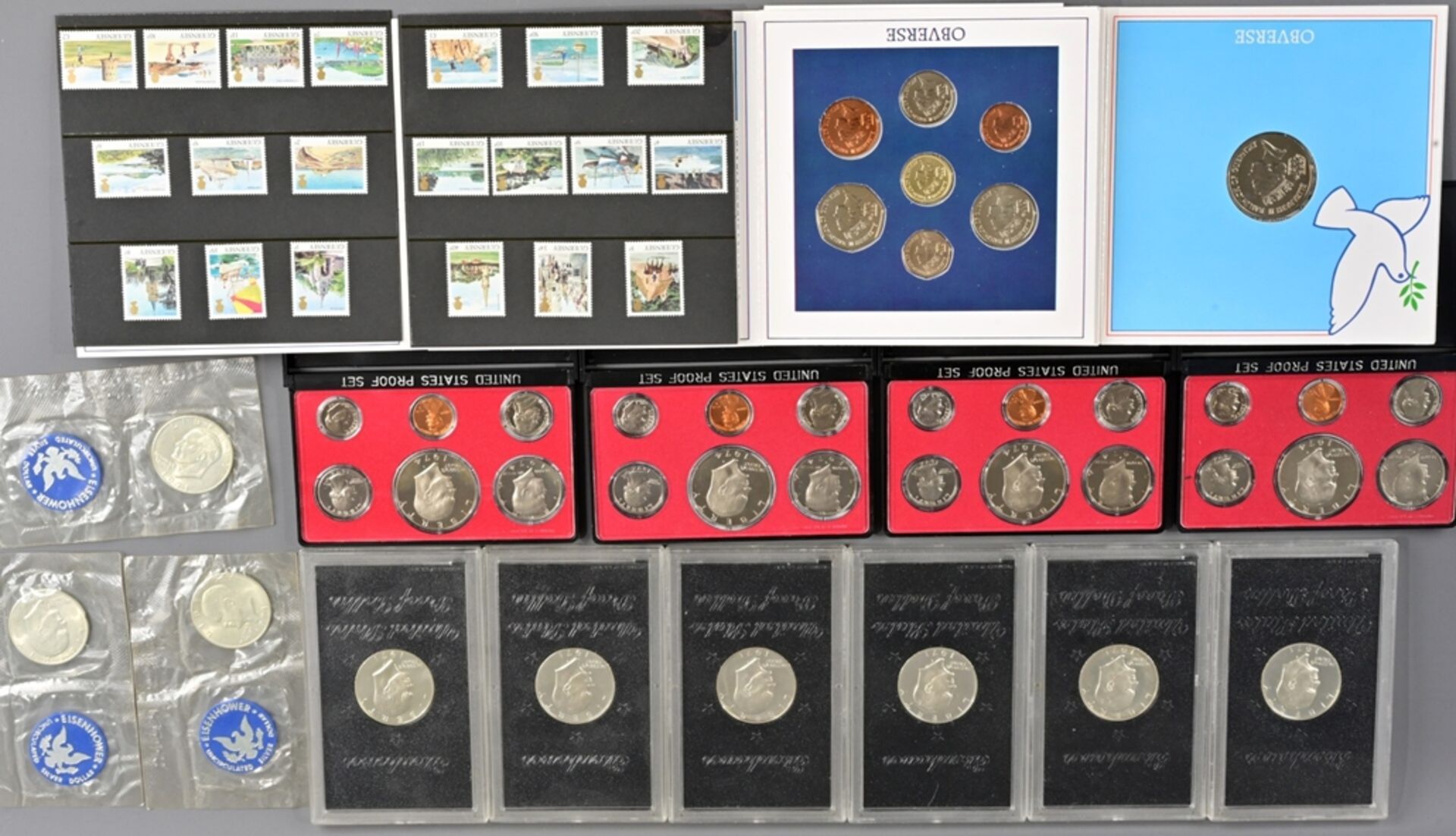 US amerikanisches Münzkonvolut, bestehend aus 5 x "United States Proof Set 1974", 6 x 1 "United Sta - Bild 2 aus 16