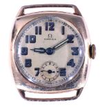 Omega - Unisex Armbanduhr der wohl 1930er / 40er Jahre, Werk mit Handauszug läuft an, 14K Gelbgoldg