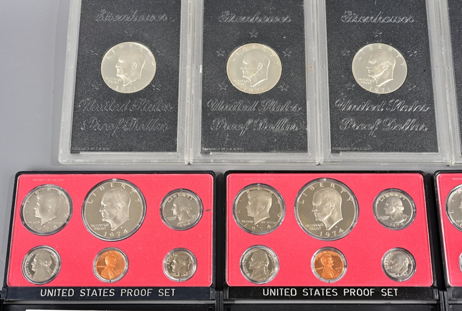US amerikanisches Münzkonvolut, bestehend aus 5 x "United States Proof Set 1974", 6 x 1 "United Sta - Image 6 of 16