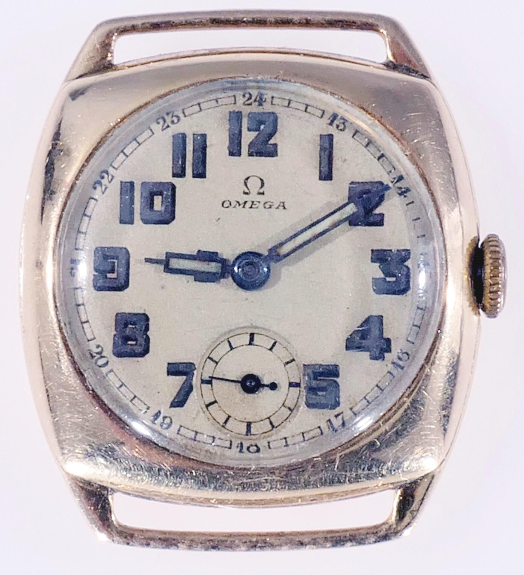 Omega - Unisex Armbanduhr der wohl 1930er / 40er Jahre, Werk mit Handauszug läuft an, 14K Gelbgoldg - Bild 2 aus 9