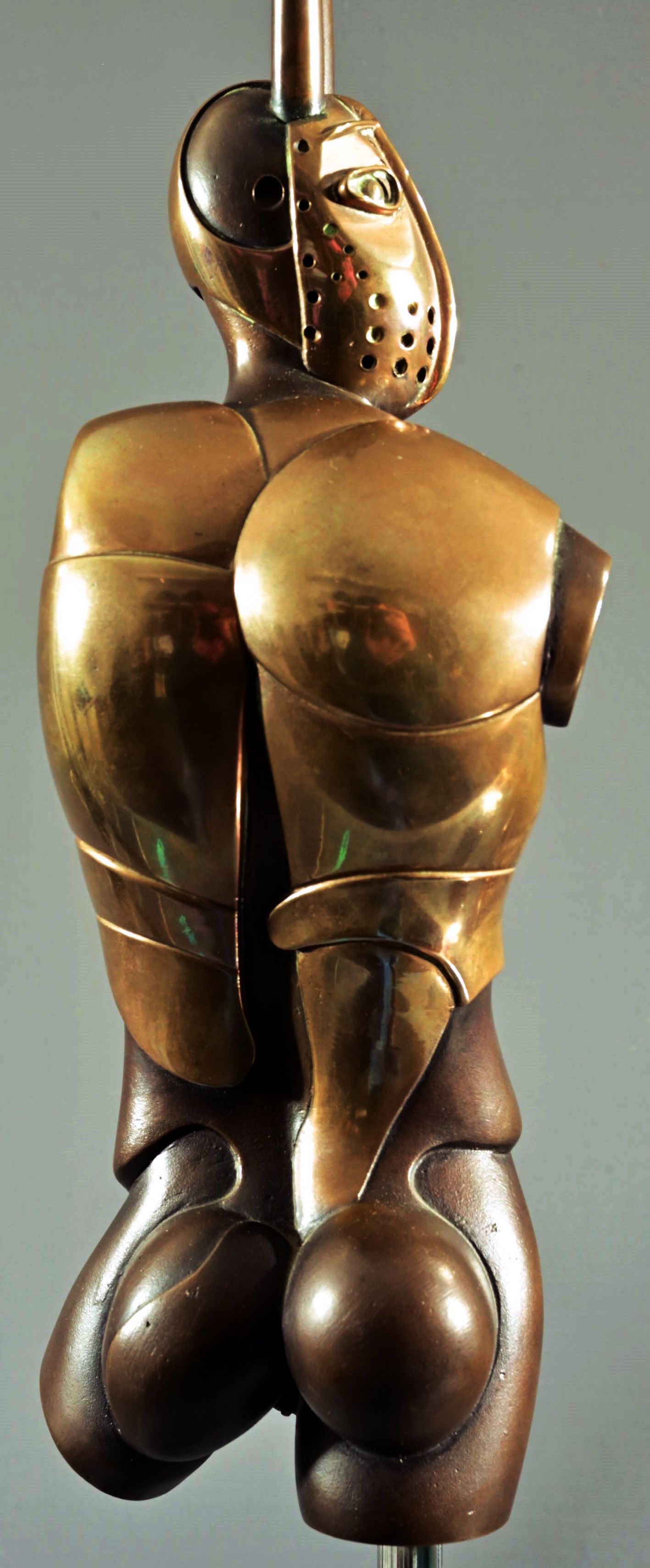 "Minotaurus" - (1977) auf Sockel stehende Figur aus Bronze, Messing und Messing verchromt, Entwurf - Image 10 of 23