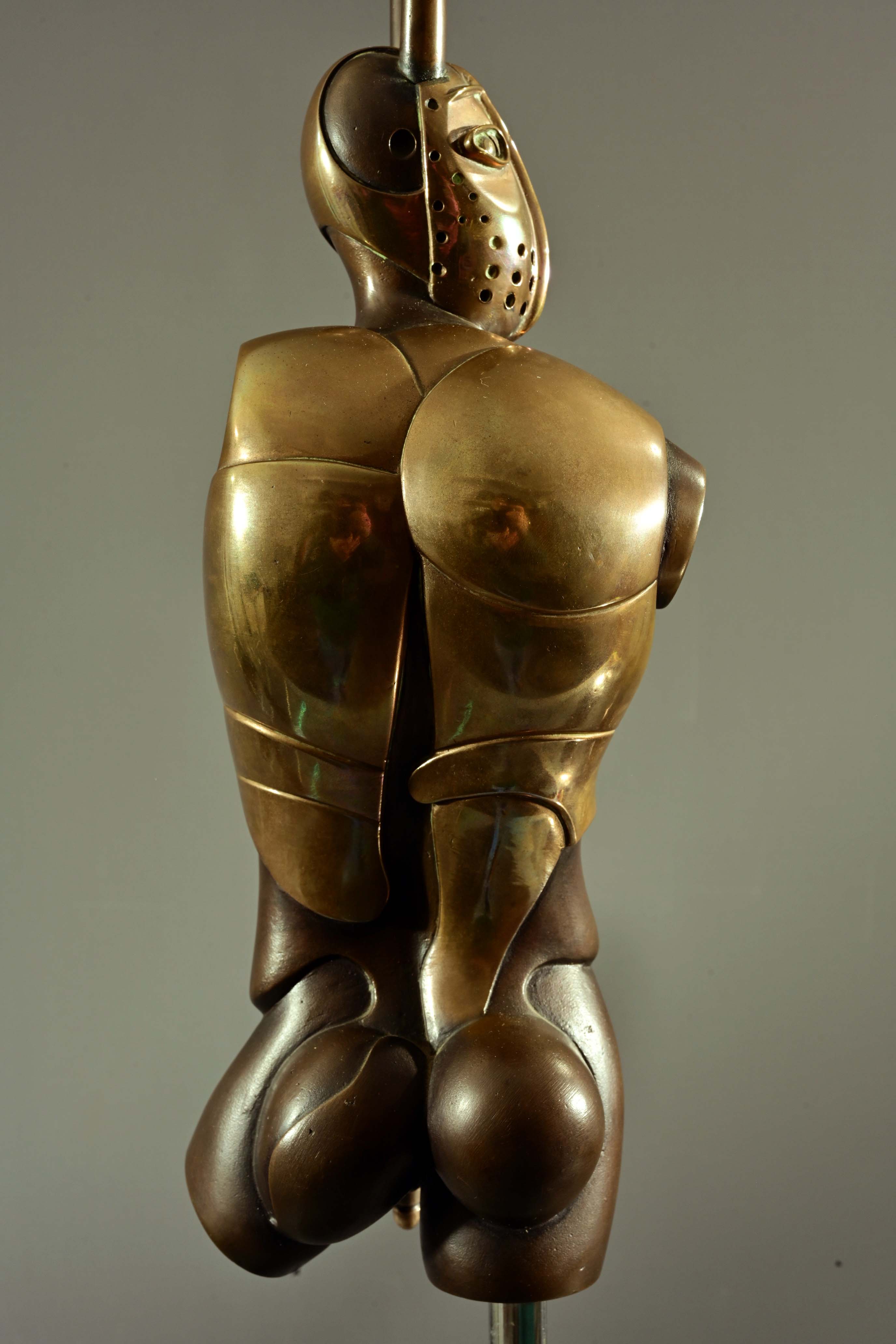 "Minotaurus" - (1977) auf Sockel stehende Figur aus Bronze, Messing und Messing verchromt, Entwurf - Image 11 of 23