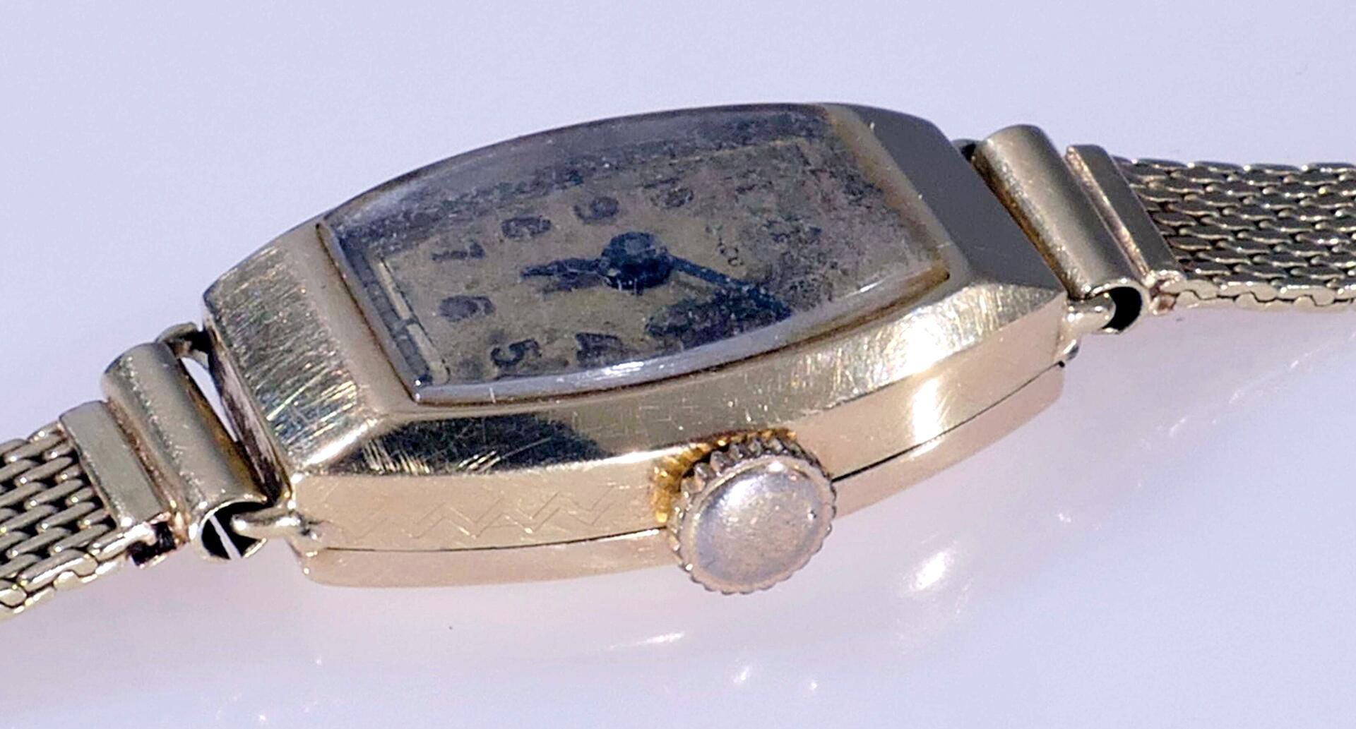 3 tlg. Konvolut älterer Armbanduhren in 14K Gelbgoldgehäusen, Bestehend aus 1x Herrenuhr "Anker", c - Bild 4 aus 6