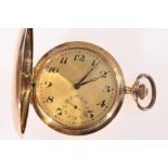 Antike Herrentaschenuhr aus Adelsbesitz, 14k Gelbgoldgehäuse, 2 Deckel Gold, mechanisches Uhrwerk m