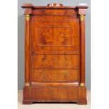 Antiker Wäscheschrank in Sekretäroptik, sog. "Blender", Biedermeier, deutsch um 1830, voll zerlegba