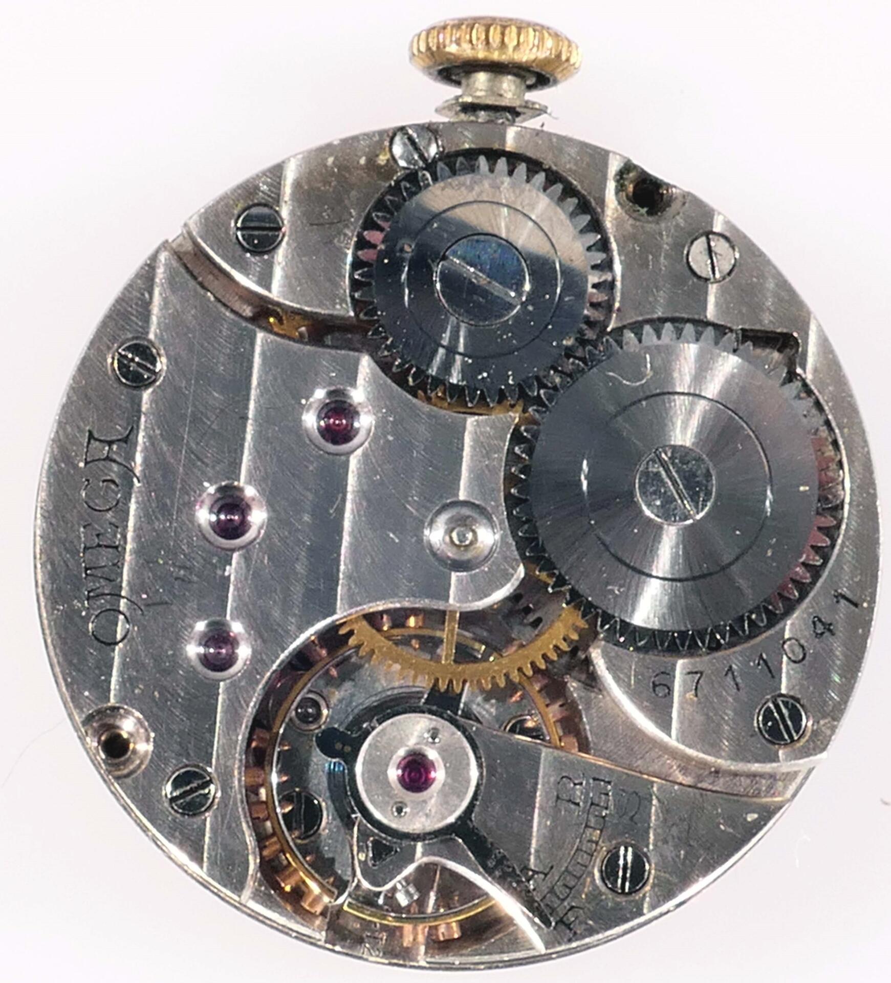 Omega - Unisex Armbanduhr der wohl 1930er / 40er Jahre, Werk mit Handauszug läuft an, 14K Gelbgoldg - Image 8 of 9