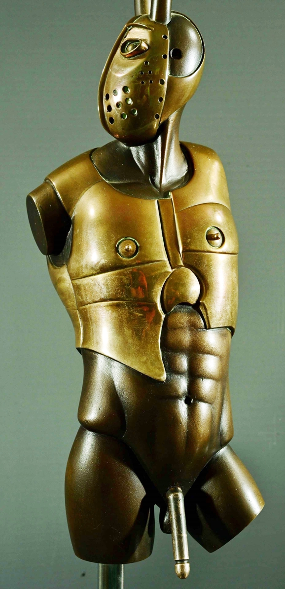 "Minotaurus" - (1977) auf Sockel stehende Figur aus Bronze, Messing und Messing verchromt, Entwurf - Image 6 of 23