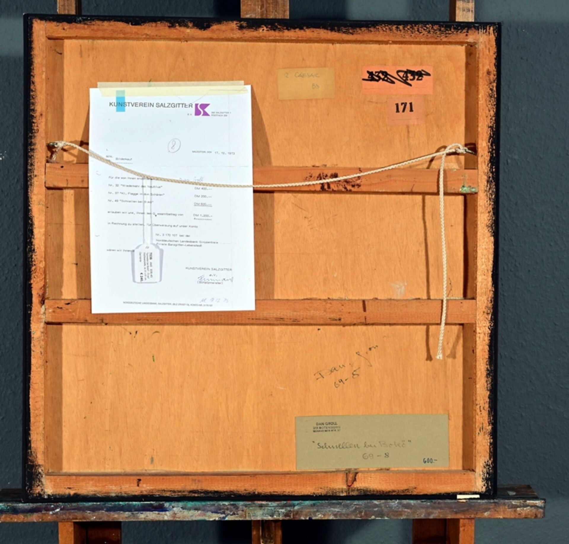 "Schnellen bei Bokö" - Öl auf Holzfaserplatte, ca. 61 x 61 cm, schlichte Rahmenleiste beigegeben, m - Image 2 of 2