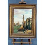 "Venedig" - großformatiges Gemälde, Historismus, unten links undeutlich signiert "Raphael ...?" und