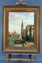 "Venedig" - großformatiges Gemälde, Historismus, unten links undeutlich signiert "Raphael ...?" und