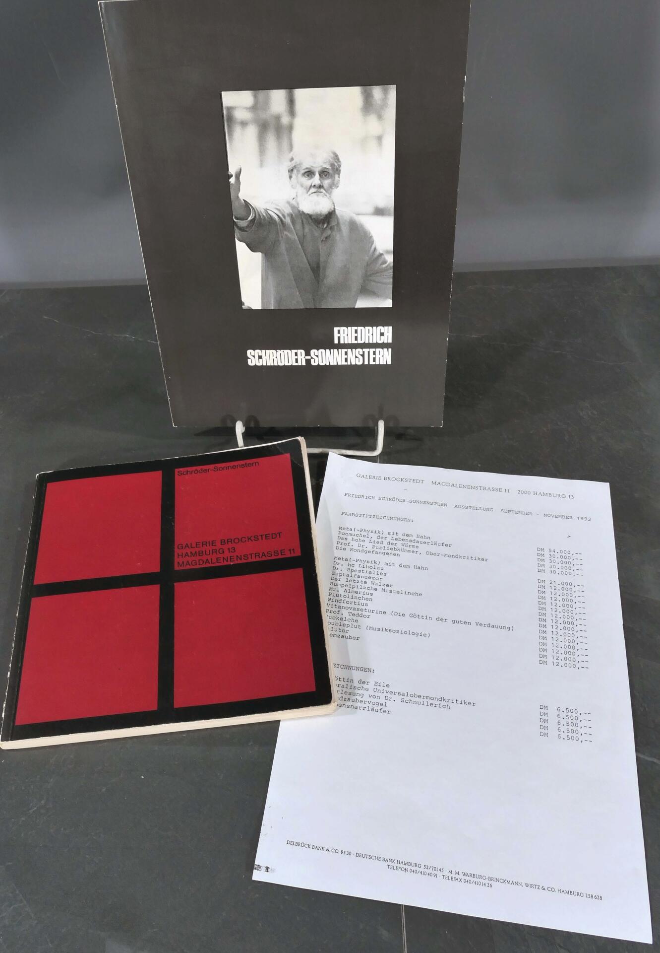 3 tlg. Konvolut "Friedrich Schröder-Sonnenstern", bestehend aus Katalog von 1973 und Preisliste 199