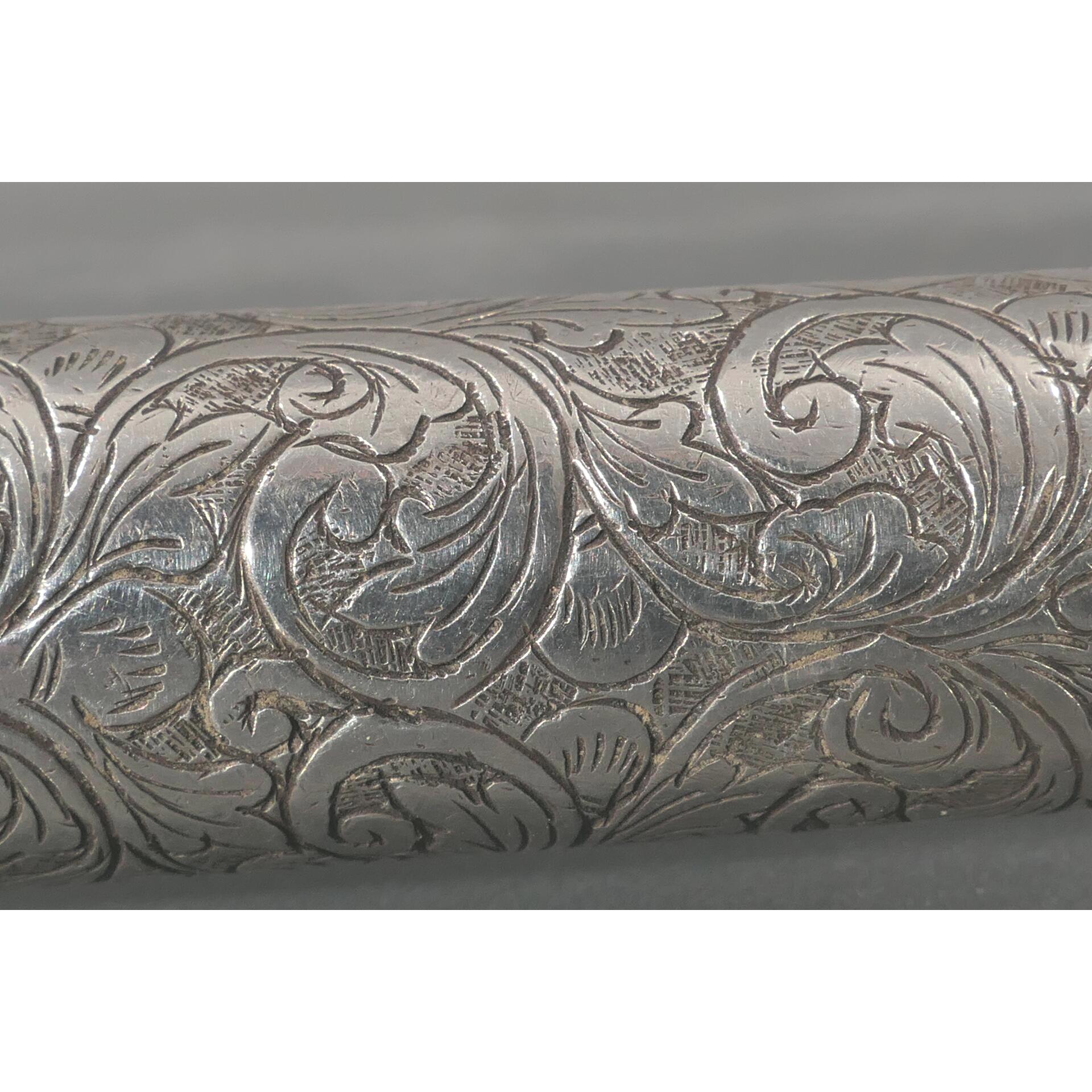 Gehstock mit Entengriffstück, 800er Silber tlw. von Hand gravierter, hohlgegossener, verschraubter, - Image 15 of 18