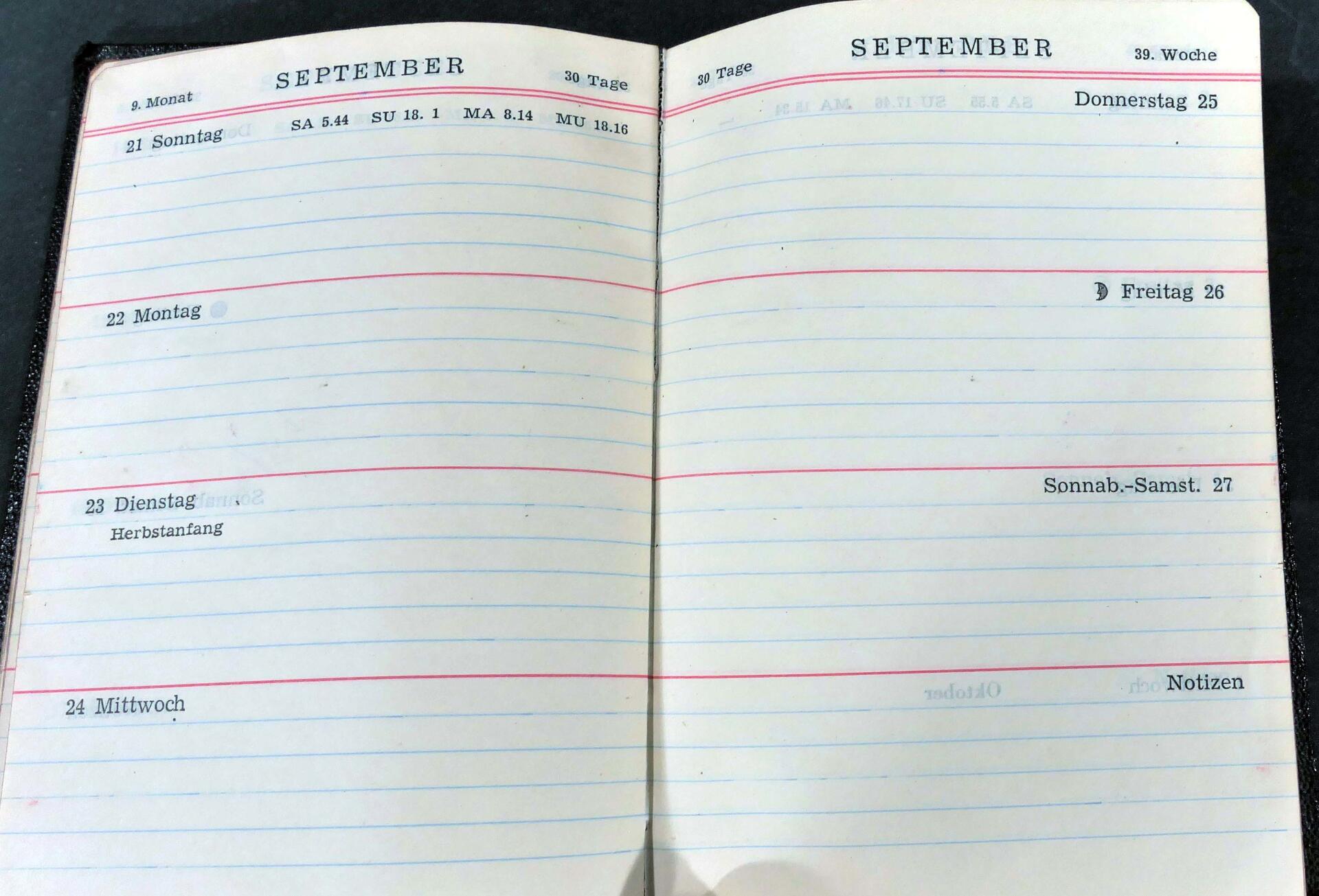 "Taschenkalender / Jahreskalender von 1952" - aus dem persönlichen Besitz des Friedrich Schröder-So - Image 7 of 10