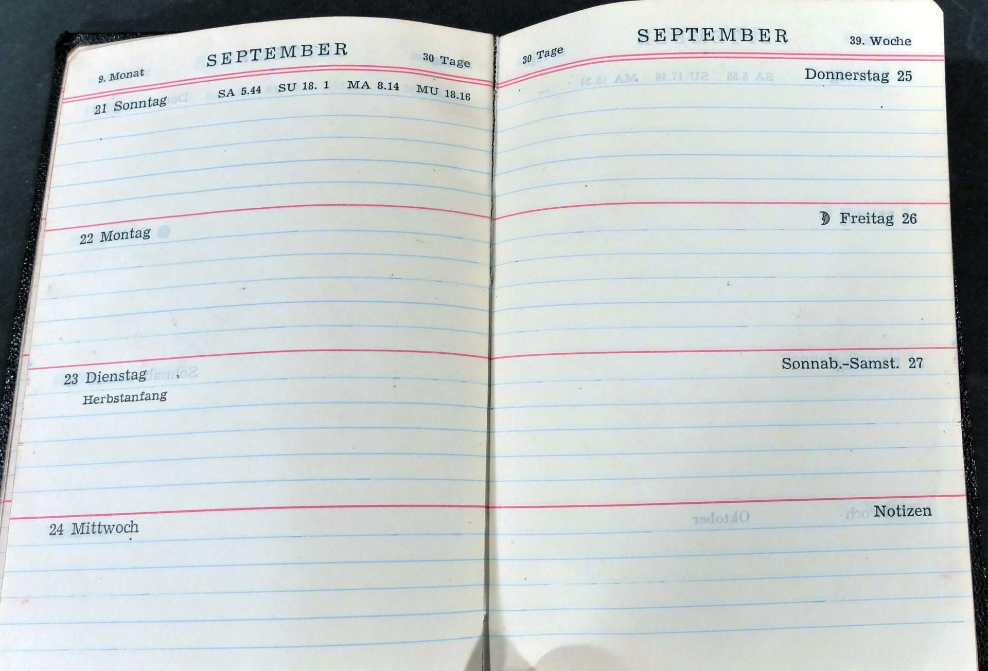 "Taschenkalender / Jahreskalender von 1952" - aus dem persönlichen Besitz des Friedrich Schröder-So - Bild 7 aus 10