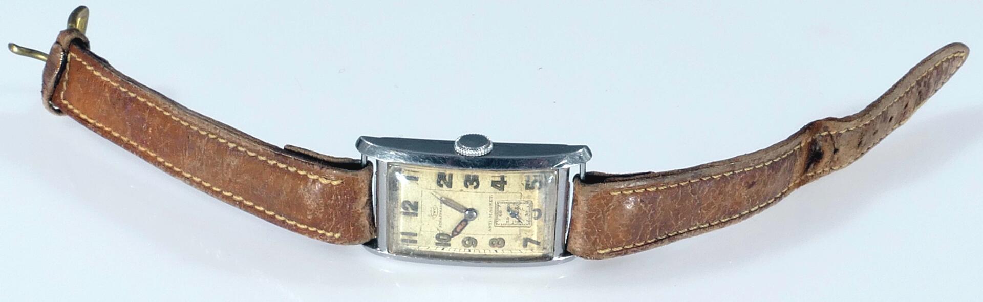 IWC - Herrenarmbanduhr, der 1920er / 30er Jahre, rechteckiges Stahlgehäuse, Uhrwerk mit Handaufzug, - Image 11 of 11