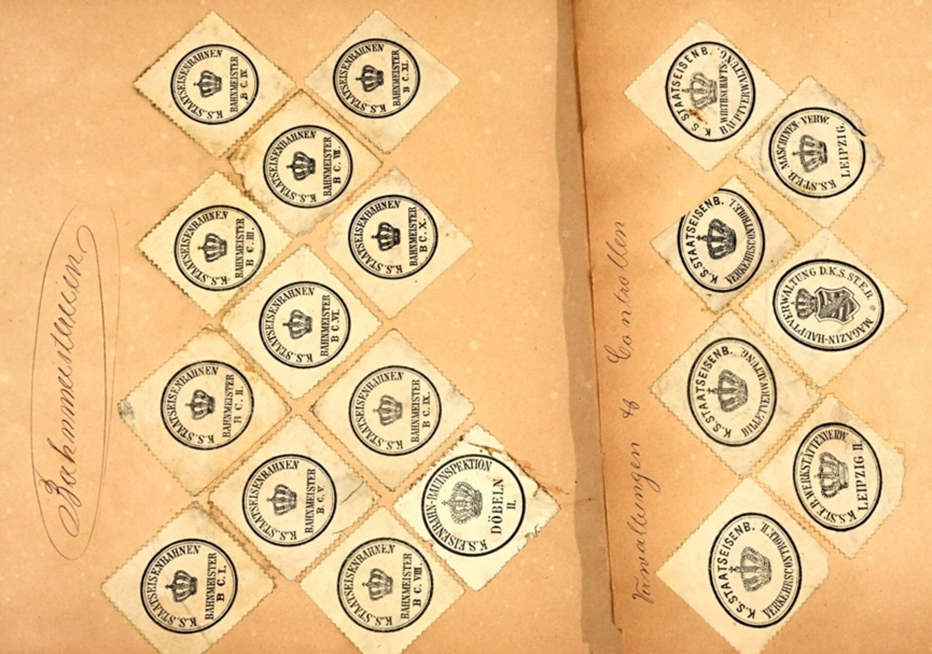 Umfangreiche Siegelmarken - Sammlung überwiegend Sachsen betreffend, lose Blätter mit Papiersiegels - Bild 2 aus 8