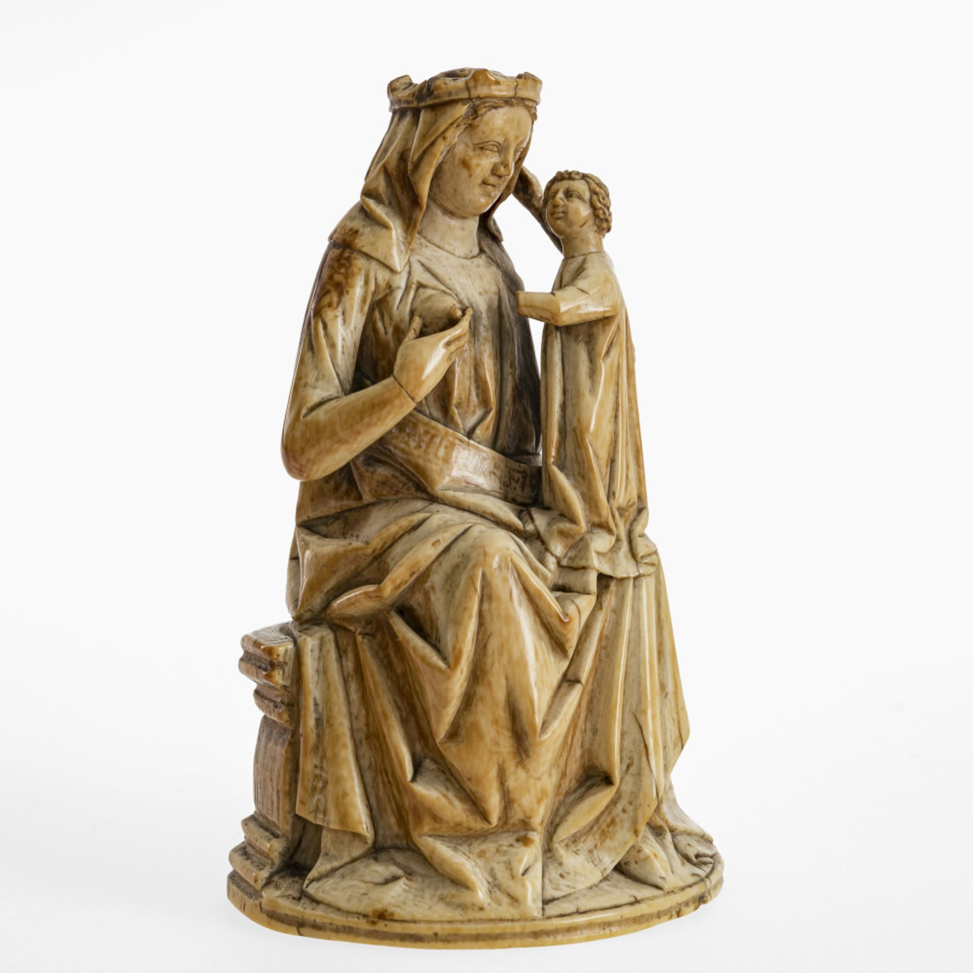 Enthroned Madonna - France, 14th or 19th century - Image 2 of 6