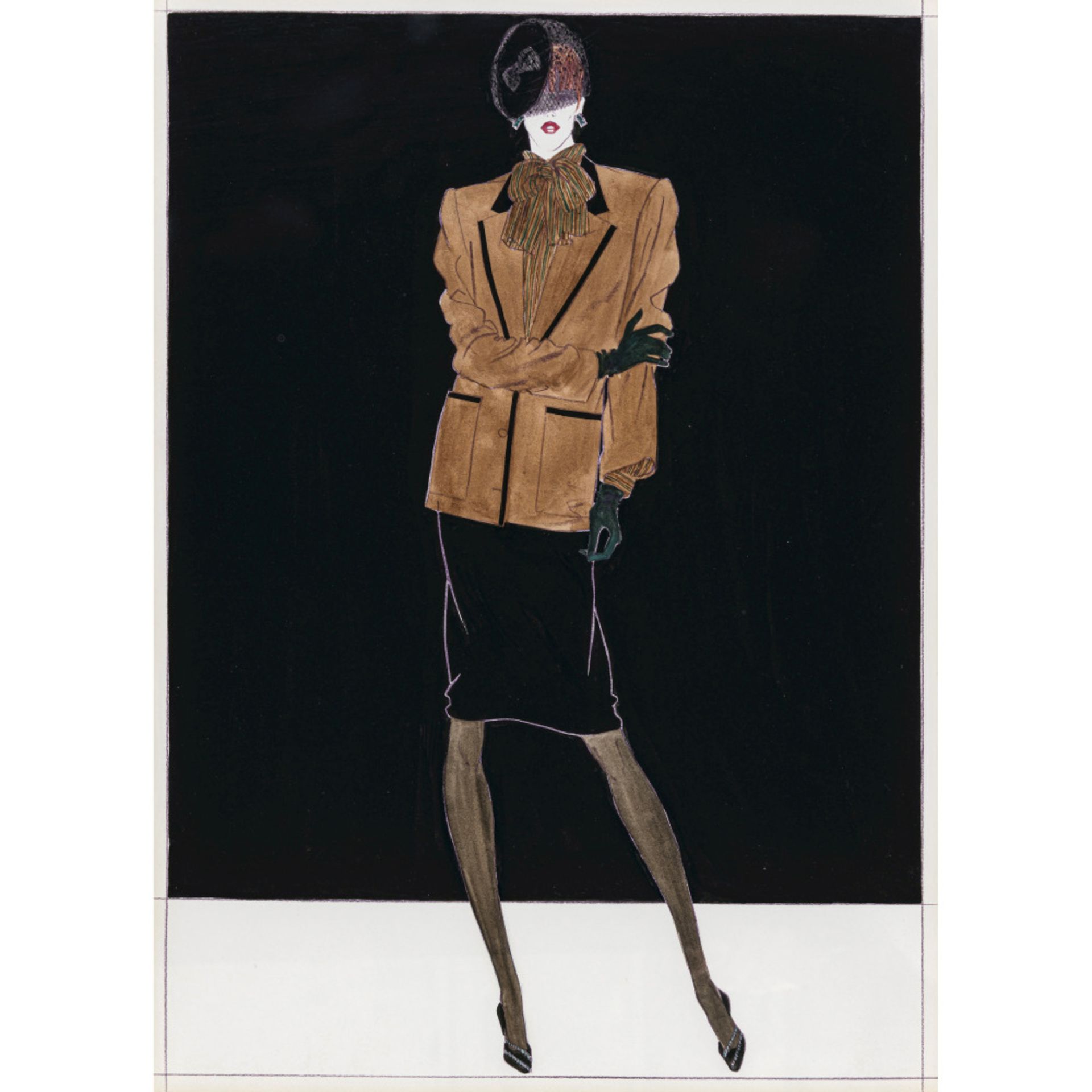 Michael Meyring - Zwei Modezeichnungen/ Pariser Couture. 1990er Jahre - Bild 2 aus 2