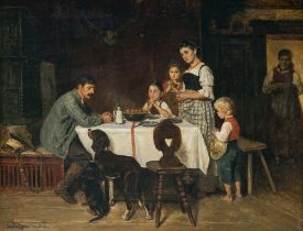 Adolf Eberle - Familie beim Tischgebet