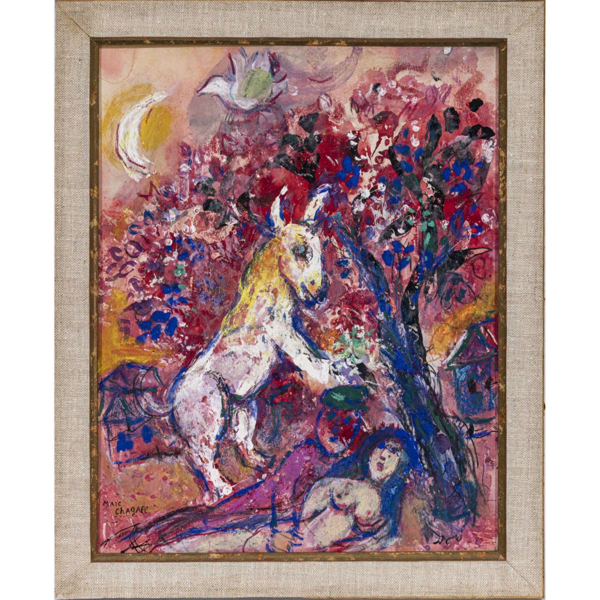 Marc Chagall - Les fiancés au pied de larbre. (The betrothed at the foot of the tree). 1956-1960 - Image 2 of 3