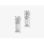 Convertible stud earrings decorated with LAB GROWN brilliant- and emerald-cut diamonds - Belgium, AN