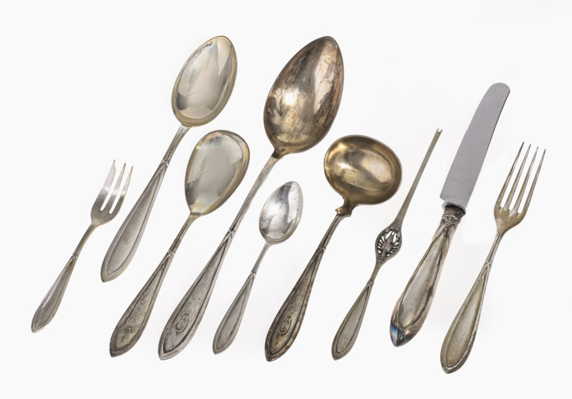 Cutlery, 64 pieces - Design by Peter Behrens, manufactured by Franz Bahner, Dusseldorf, 1904