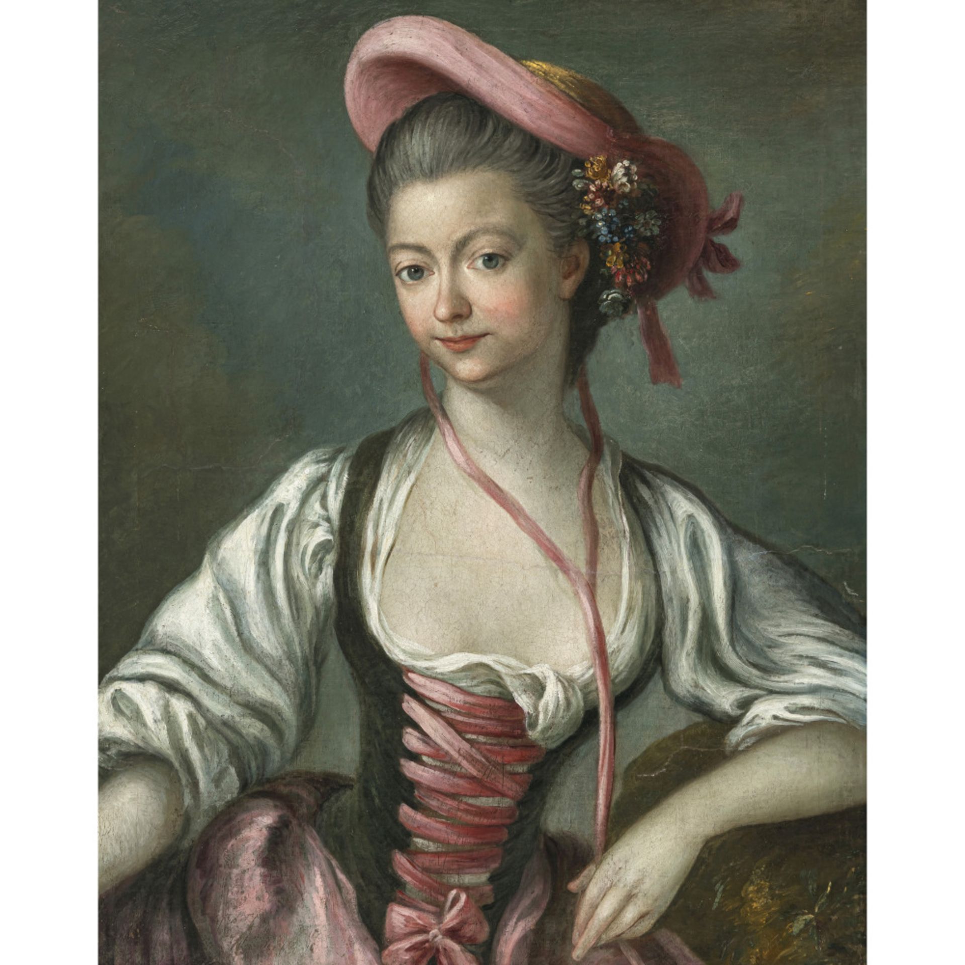 Unbekannt 18th century - Seated young shepherdess