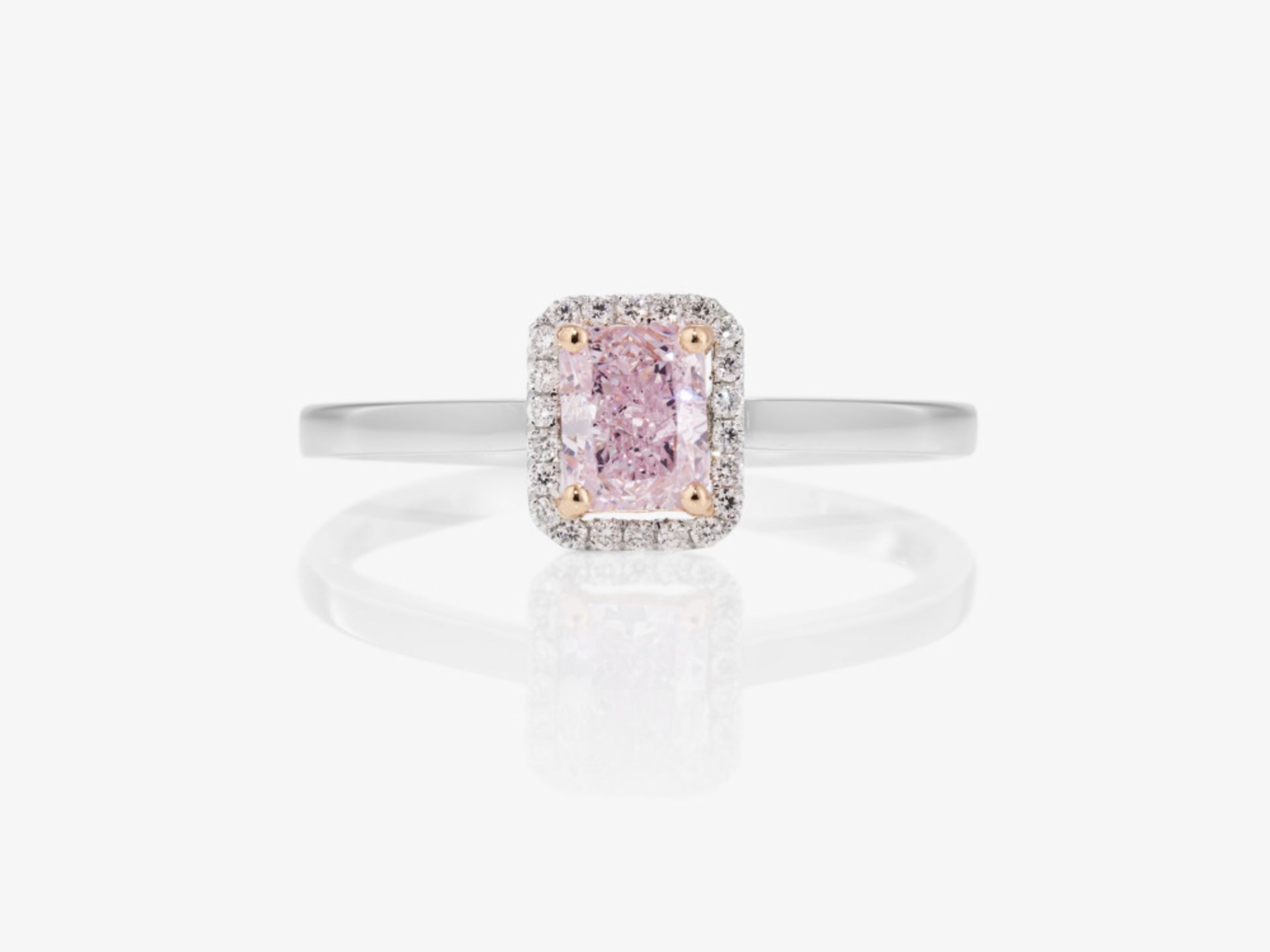Exquisiter Entouragering verziert mit einem natürlichen Fancy Purple - Pink Diamanten - Belgien, ANT - Bild 2 aus 3