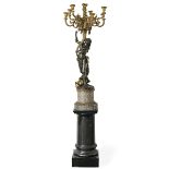 A nine-light candelabrum with Bacchante - France, late 19th century