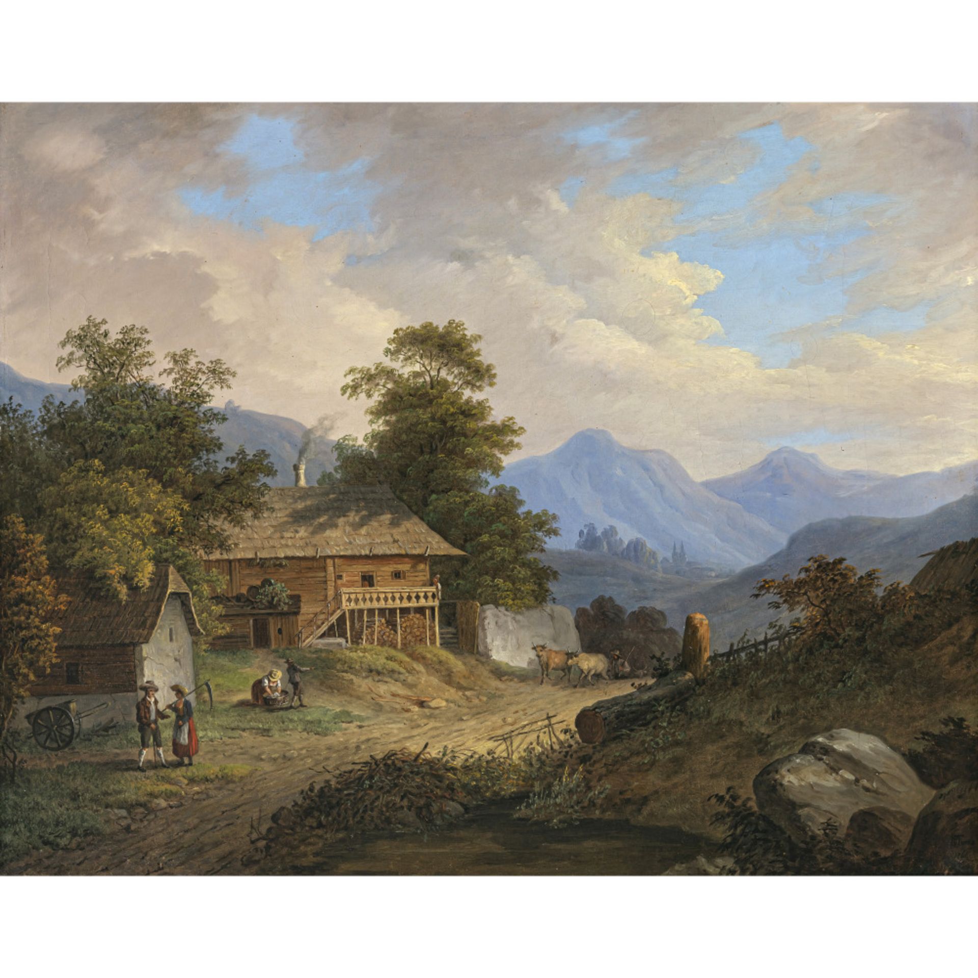 Matthias Rudolph Toma - Mountain landscape with farm