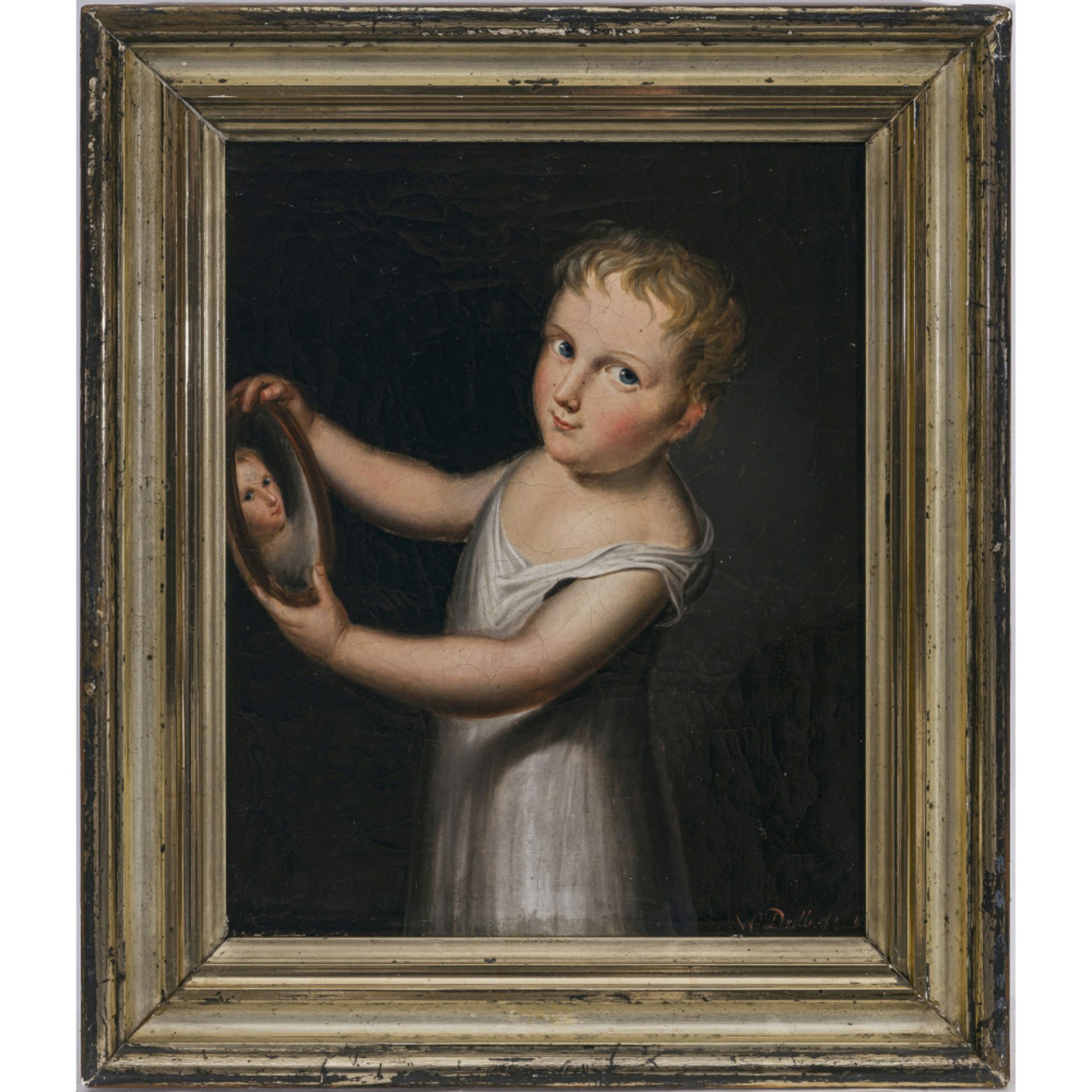 W. Drillert um 1816 - Kind mit Spiegel - Kind mit Birnen - Bild 3 aus 3