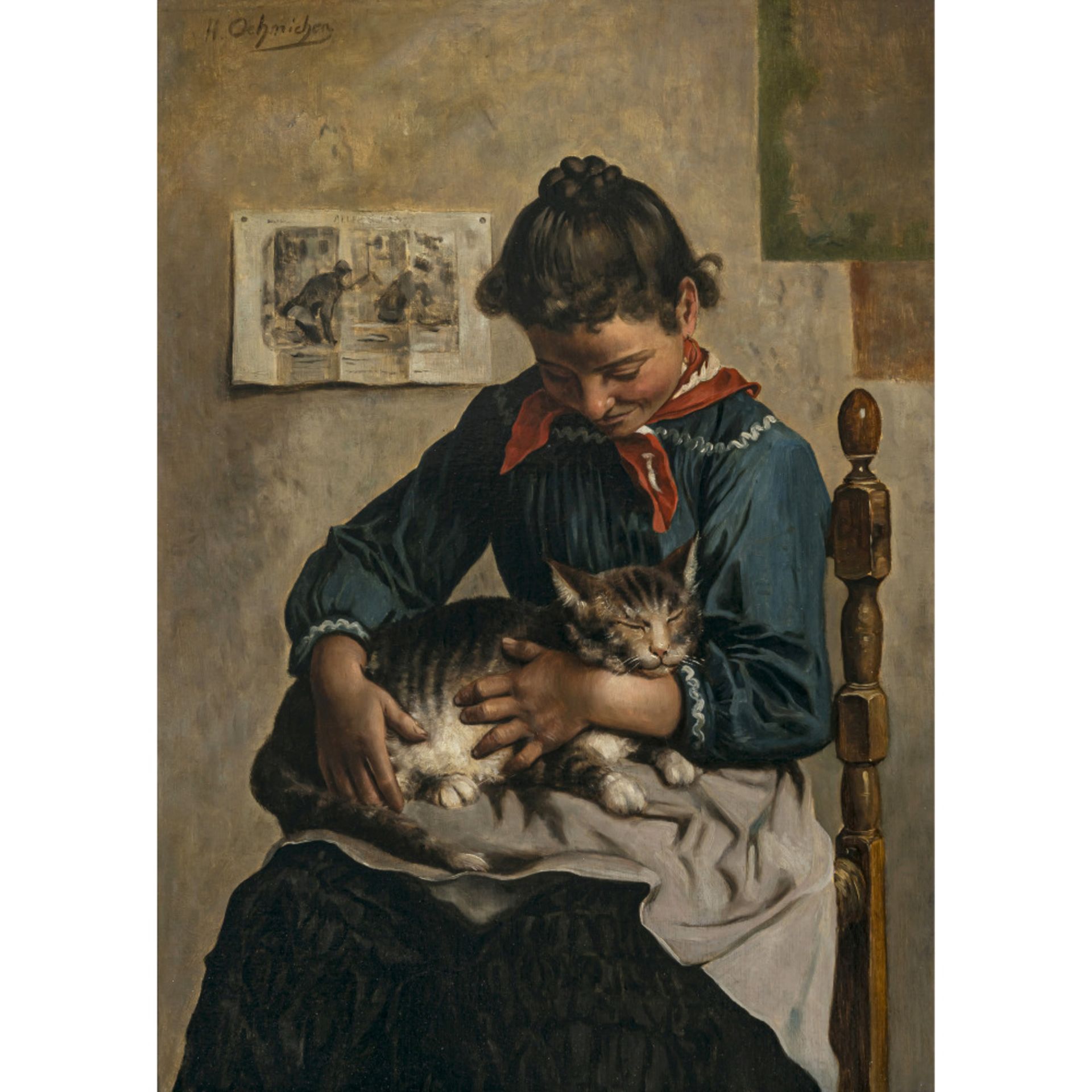 Hugo Oehmichen - Girl with cat