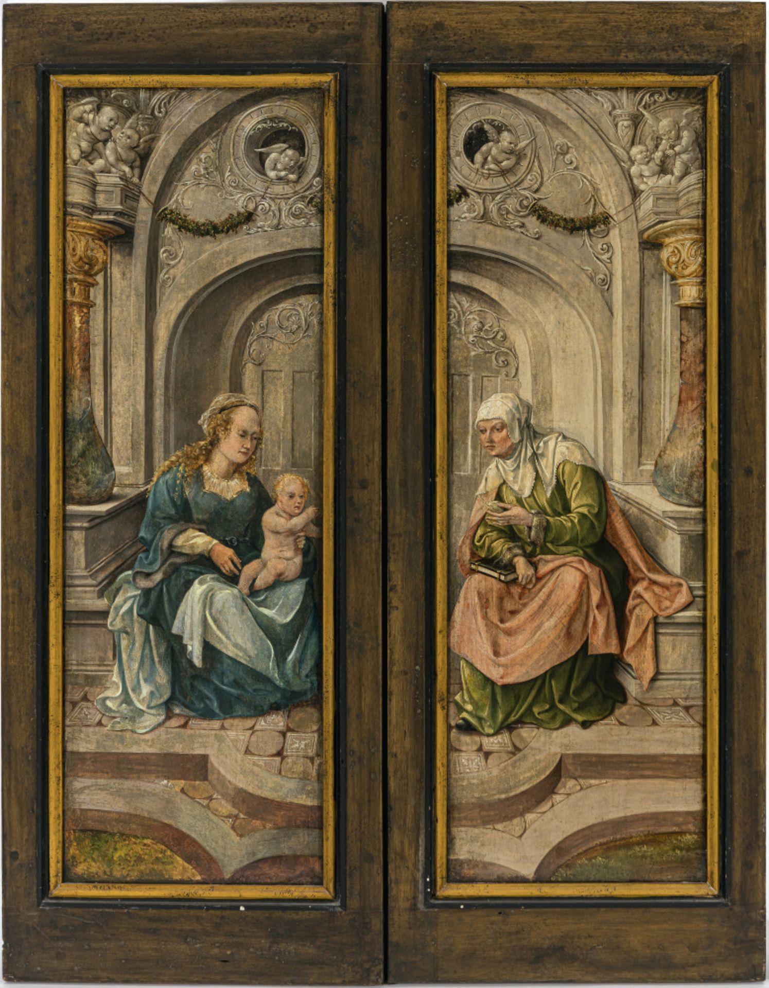 Flämisch (?) Circa 1520 - Triptych with the Crucifixion of Jesus - Image 2 of 6