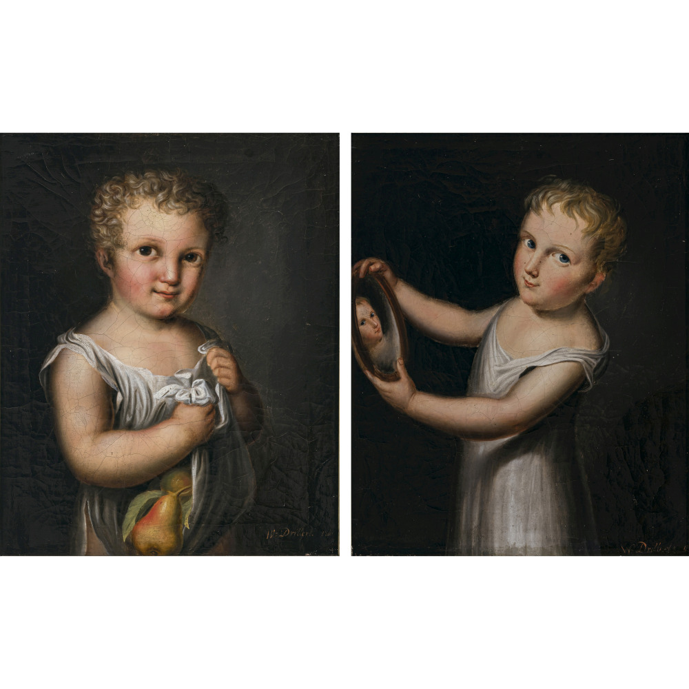 W. Drillert circa 1816 - Child with Mirror - Child with pears