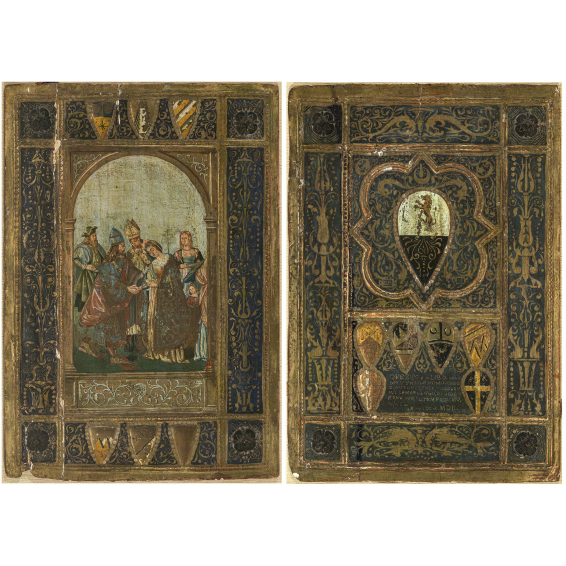 Icilio Federico Joni, zugeschrieben - Two Biccherna panels