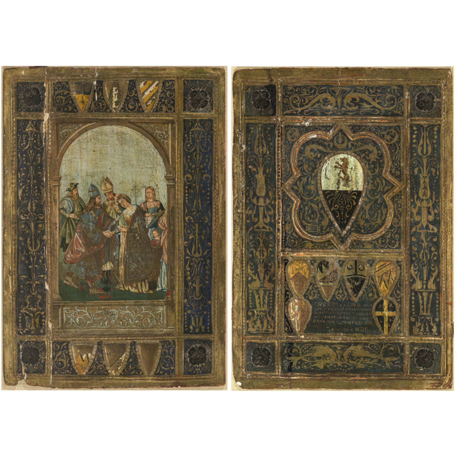 Icilio Federico Joni, zugeschrieben - Zwei Biccherna-Tafeln