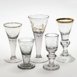 Five goblets - mostly Lauenstein, 2nd half of the 18th century