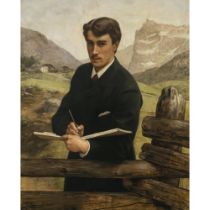 Franz von Defregger - Painting student on the alp