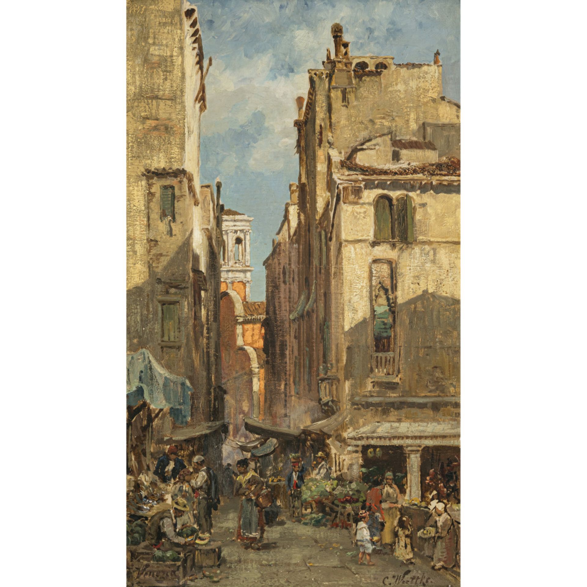 Carl Wuttke - Street scene in Venice