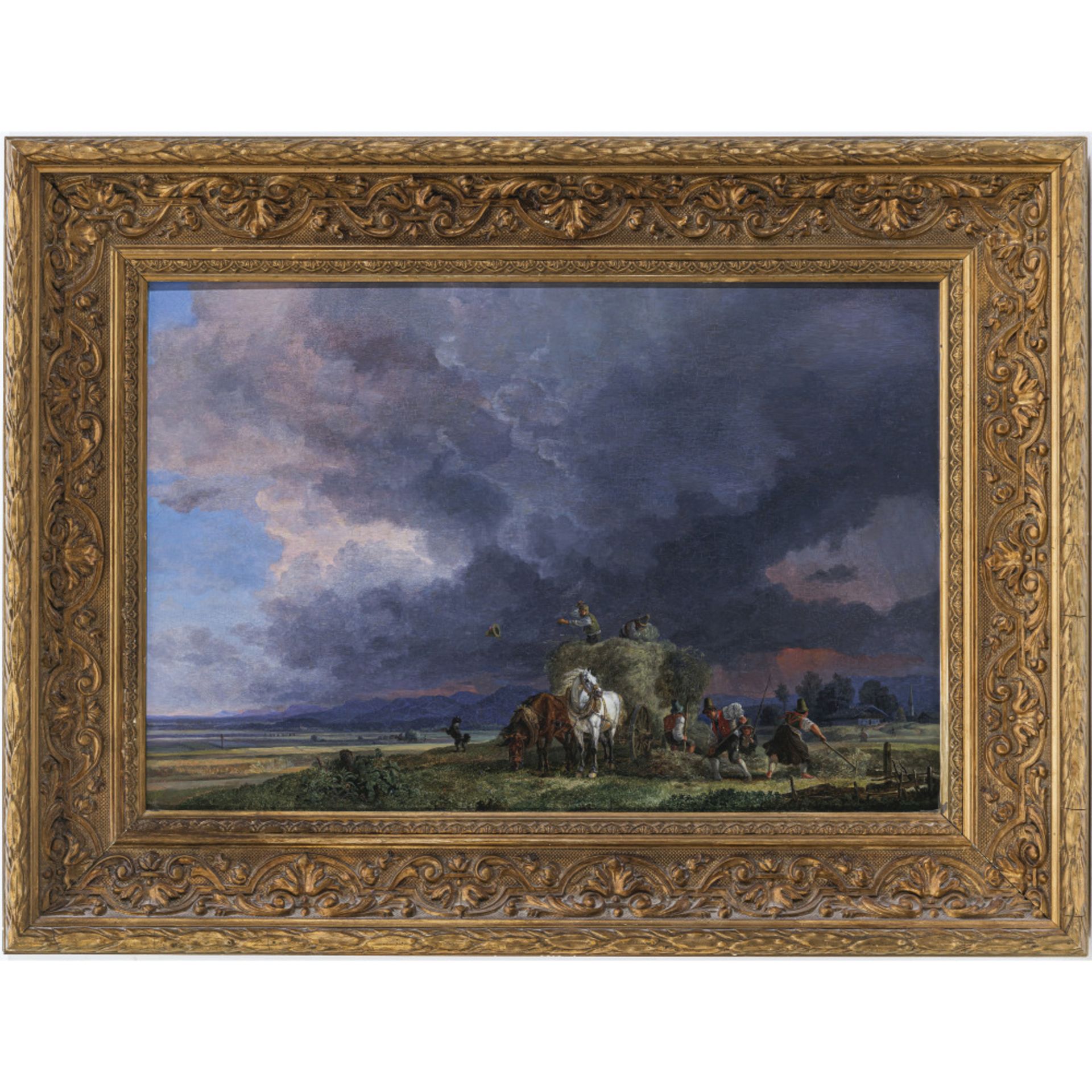 Heinrich Bürkel - Hay harvest with approaching thunderstorm - Image 2 of 2