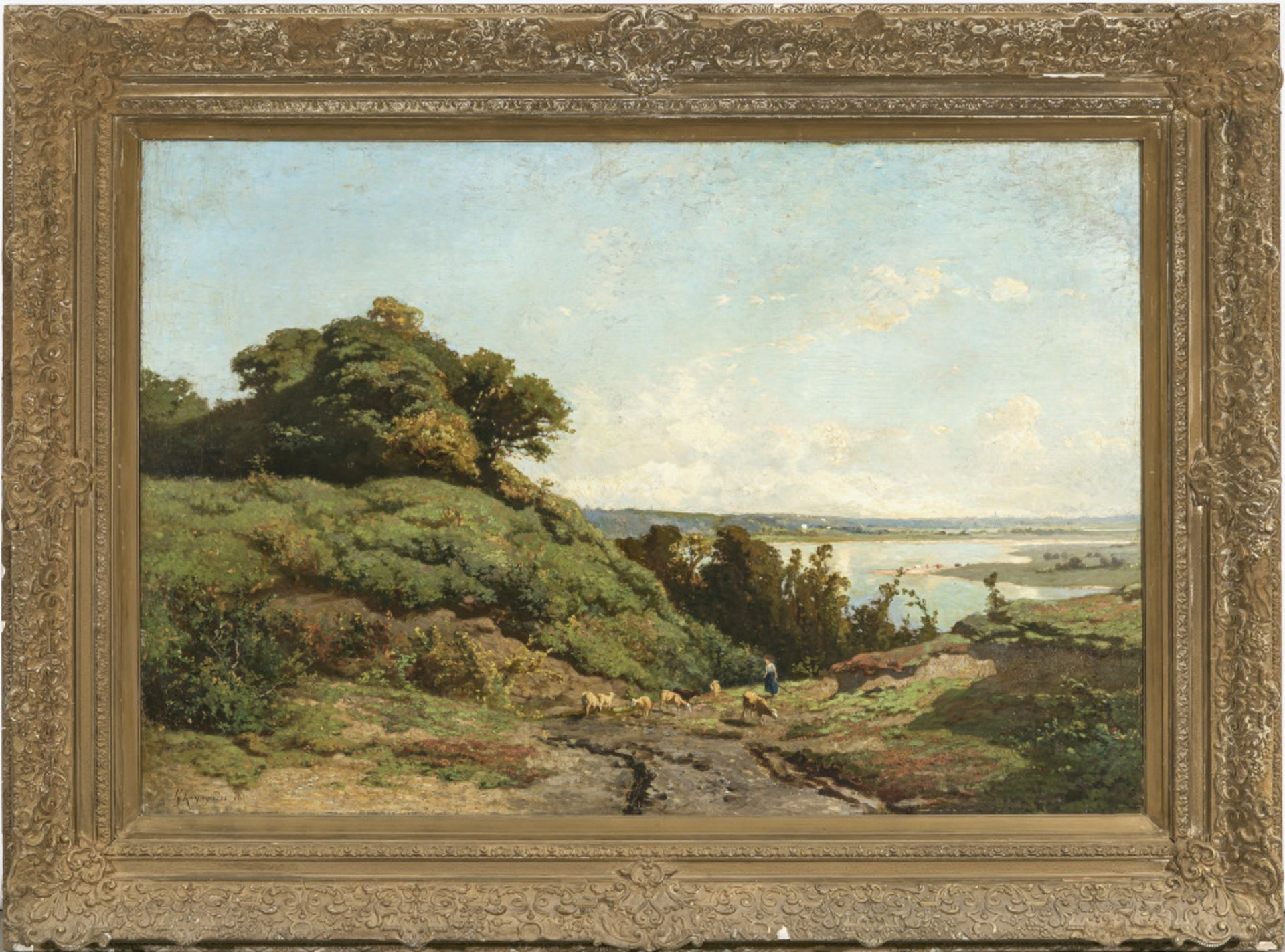 Henri Joseph Harpignies - Extensive landscape - Image 2 of 2