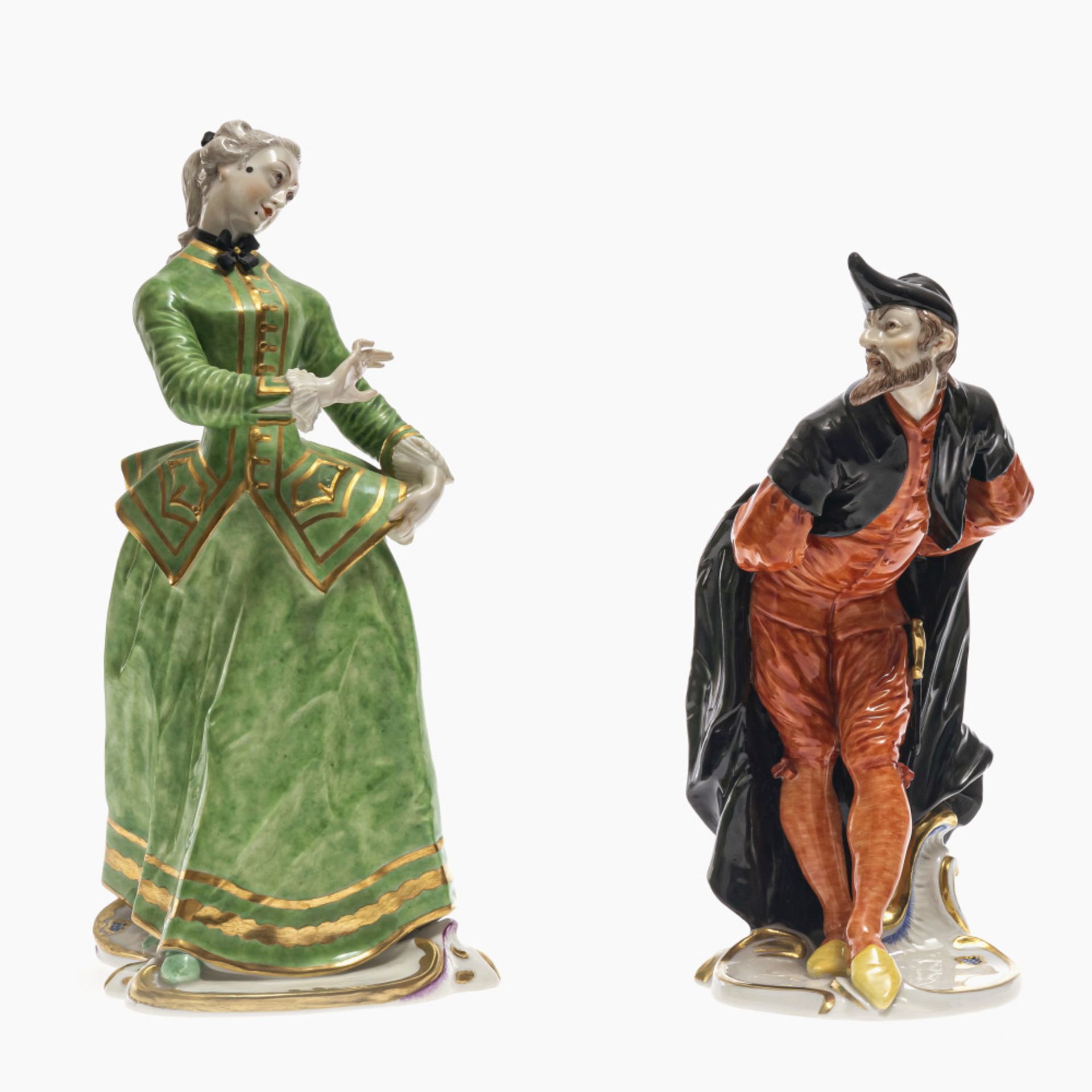 Komplette Serie von 16 Figuren der Commedia dellArte - Nymphenburg, nach Modell von F. A. Bustelli - Bild 2 aus 10