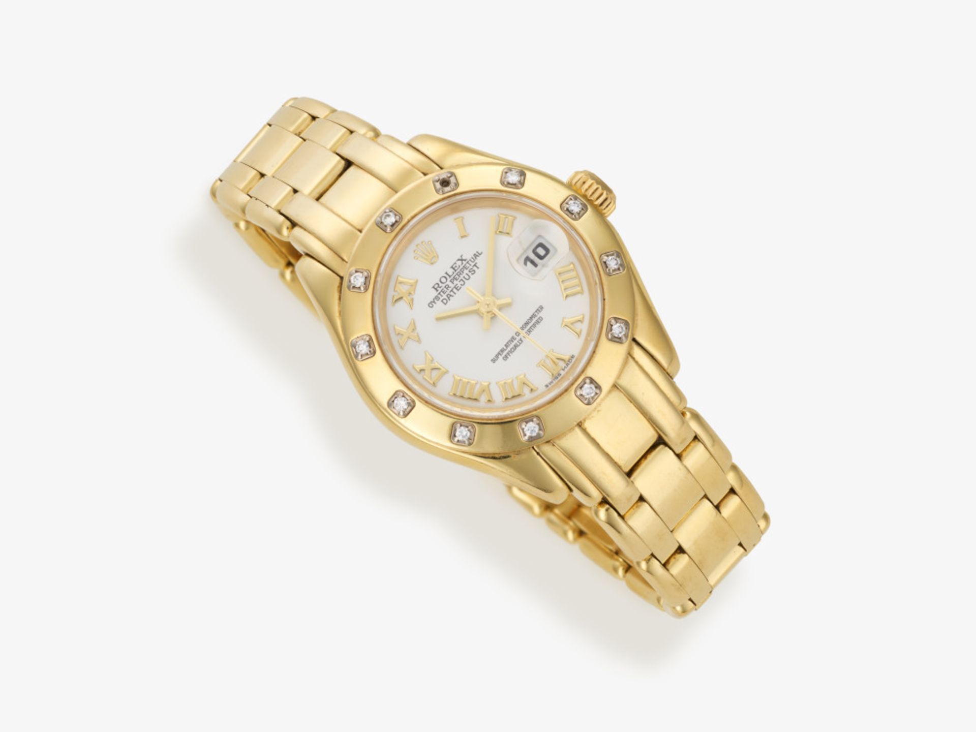 A ladies wristwatch - Geneva, ROLEX, DATE JUST, PEARLMASTER - Image 2 of 2