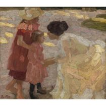 Leo Putz - Mit den Kindern im Schloß Schleißheim. Um 1906/07