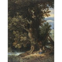 Jan Brueghel d. Ä., Art des - Baumlandschaft mit Ruhe auf der Flucht nach Ägypten