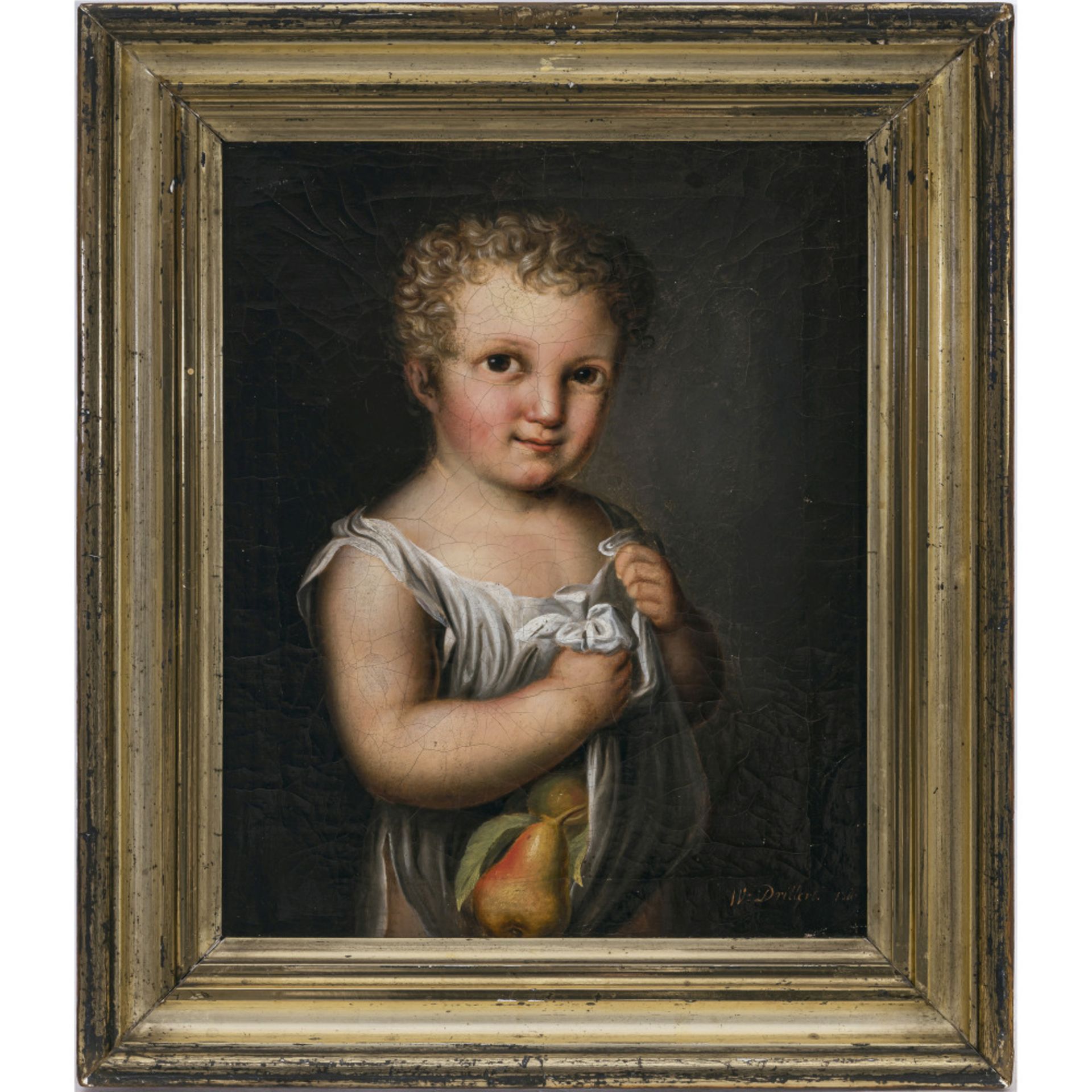 W. Drillert um 1816 - Kind mit Spiegel - Kind mit Birnen - Bild 2 aus 3