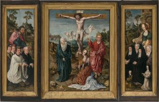 Flämisch (?) um 1520 - Triptychon mit der Kreuzigung Christi