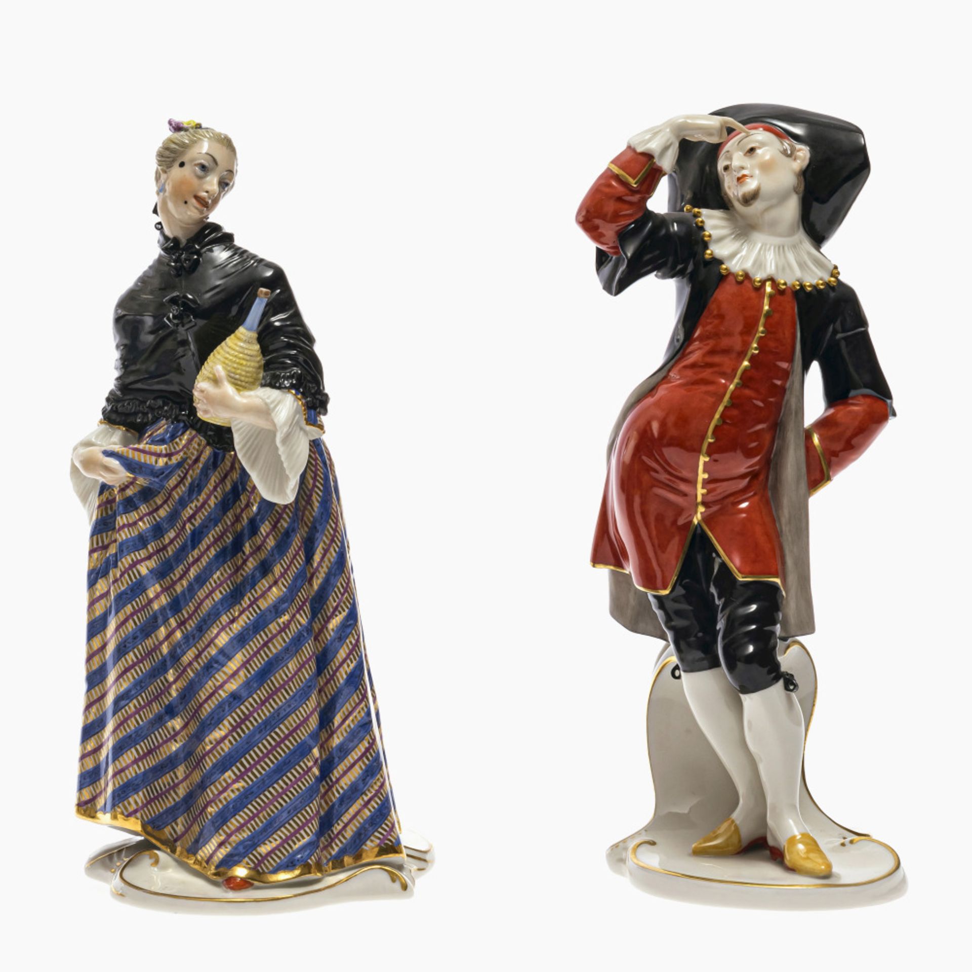 Komplette Serie von 16 Figuren der Commedia dellArte - Nymphenburg, nach Modell von F. A. Bustelli - Bild 8 aus 10